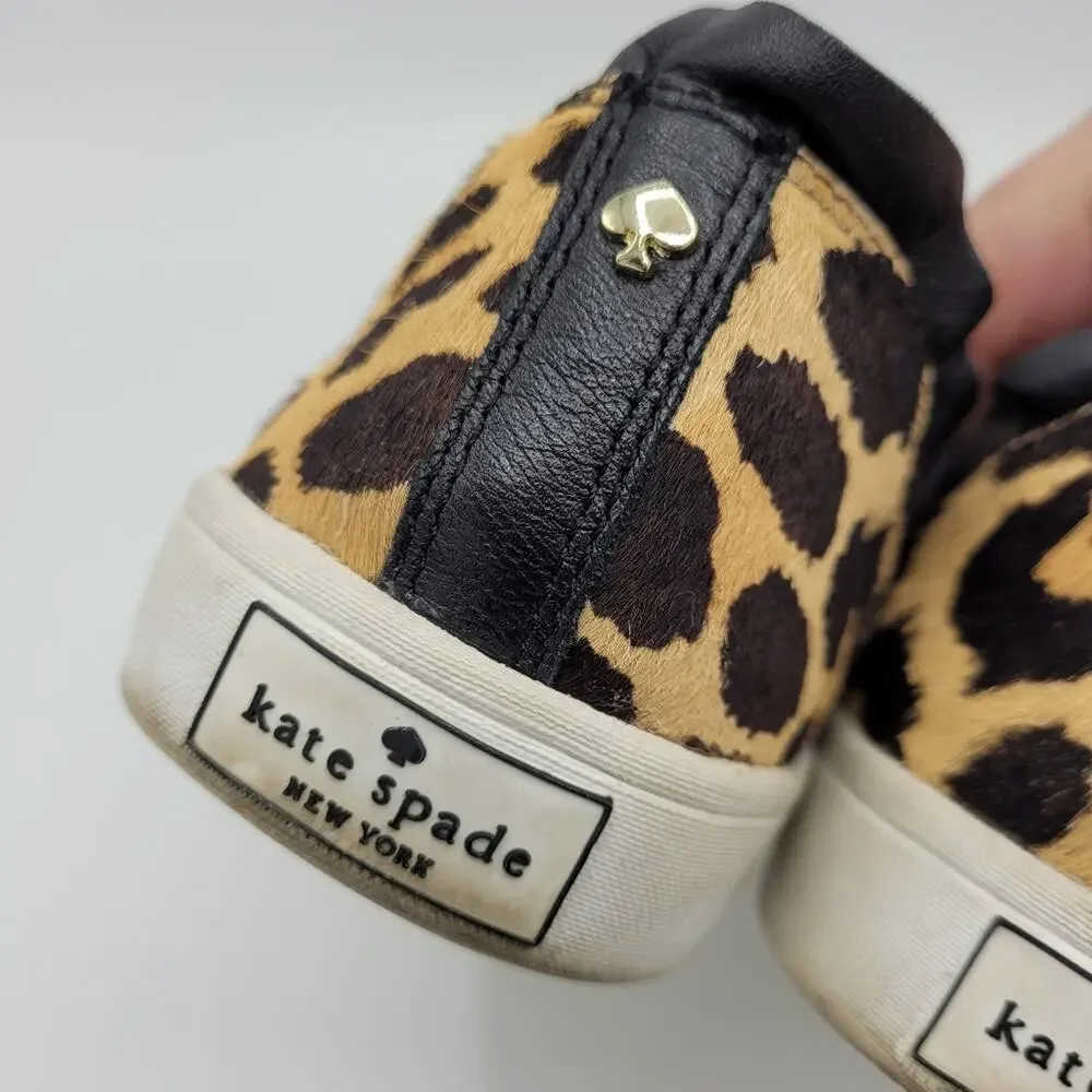 Kate Spade New York Ponyhair Leopard Animal Print Slip-On Sneakers size 7.5 M - Picture 6 of 12